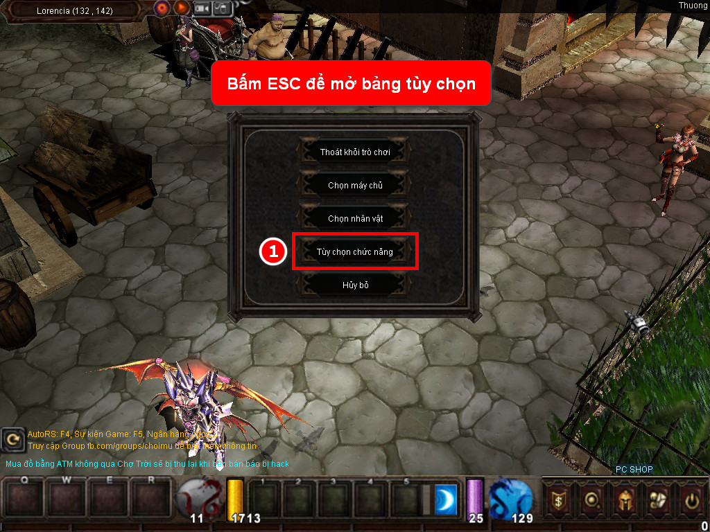 Chức năng chính của Game MU Hồng Long